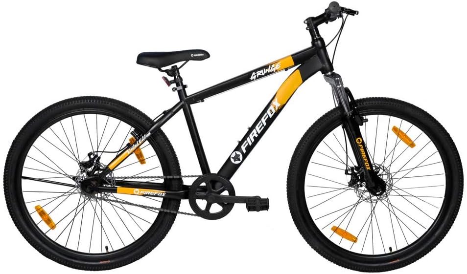 Firefox Bikes Grunge-D, 27.5T Mountain Cycle (Black/Orange) I Disc Brake I Ideal For : Adults (Above 13 years) I Frame size: 17" I Unisex cycle I First Free Service Available