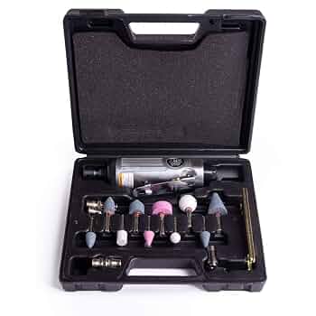 Meuleuse Pneumatique Droite - Mini Perceuse à Air Comprimé - Avec Accessoires