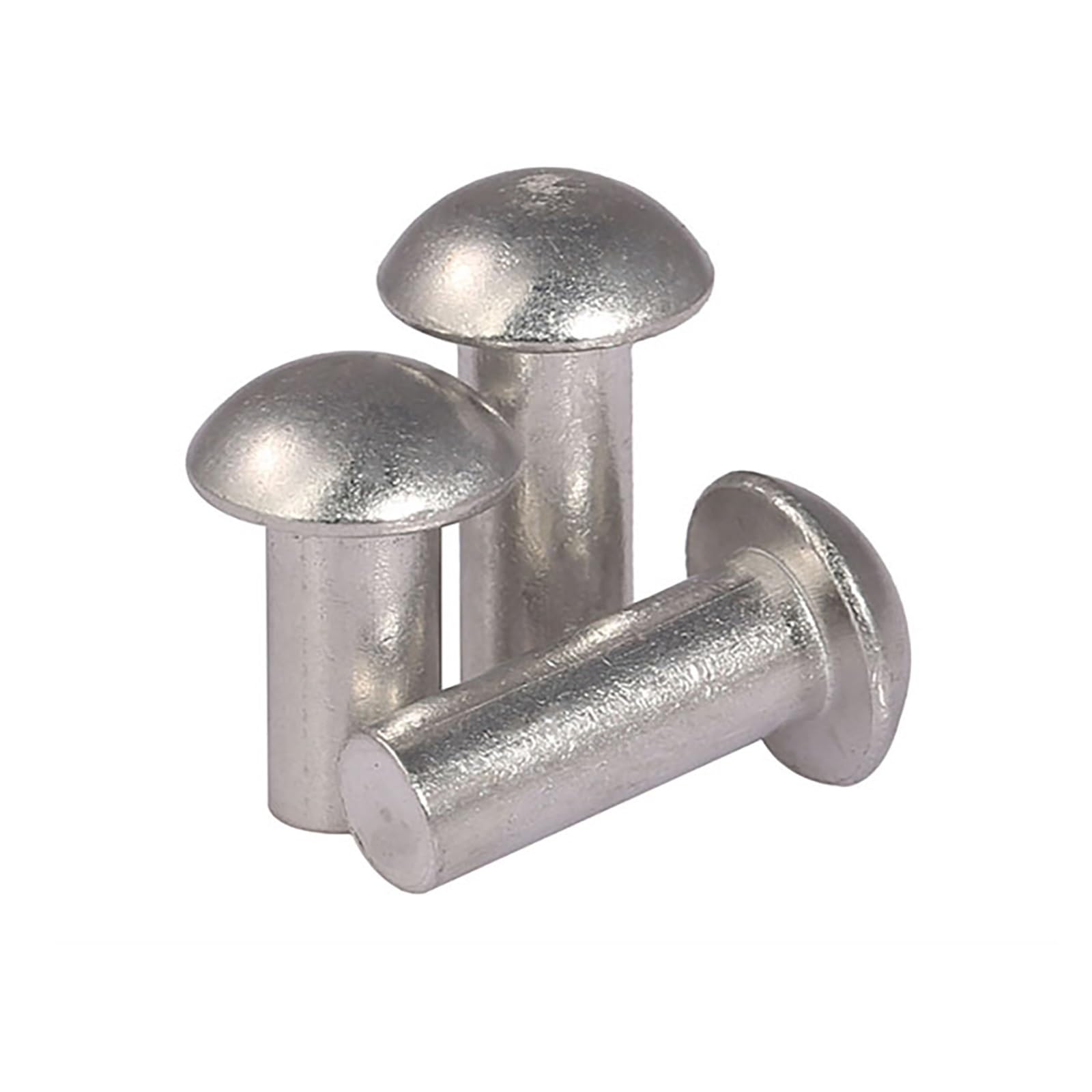 Nity z główką okrągłą, Zestaw nitów aluminiowych z łbem okrągłym, srebrnych, M2-M8(M3x4mm)