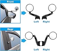 Vista 5 de Espejo retrovisor ancho para automóvil, espejo retrovisor ajustable, espejo de punto ciego, espejos laterales exteriores para auto, espejos