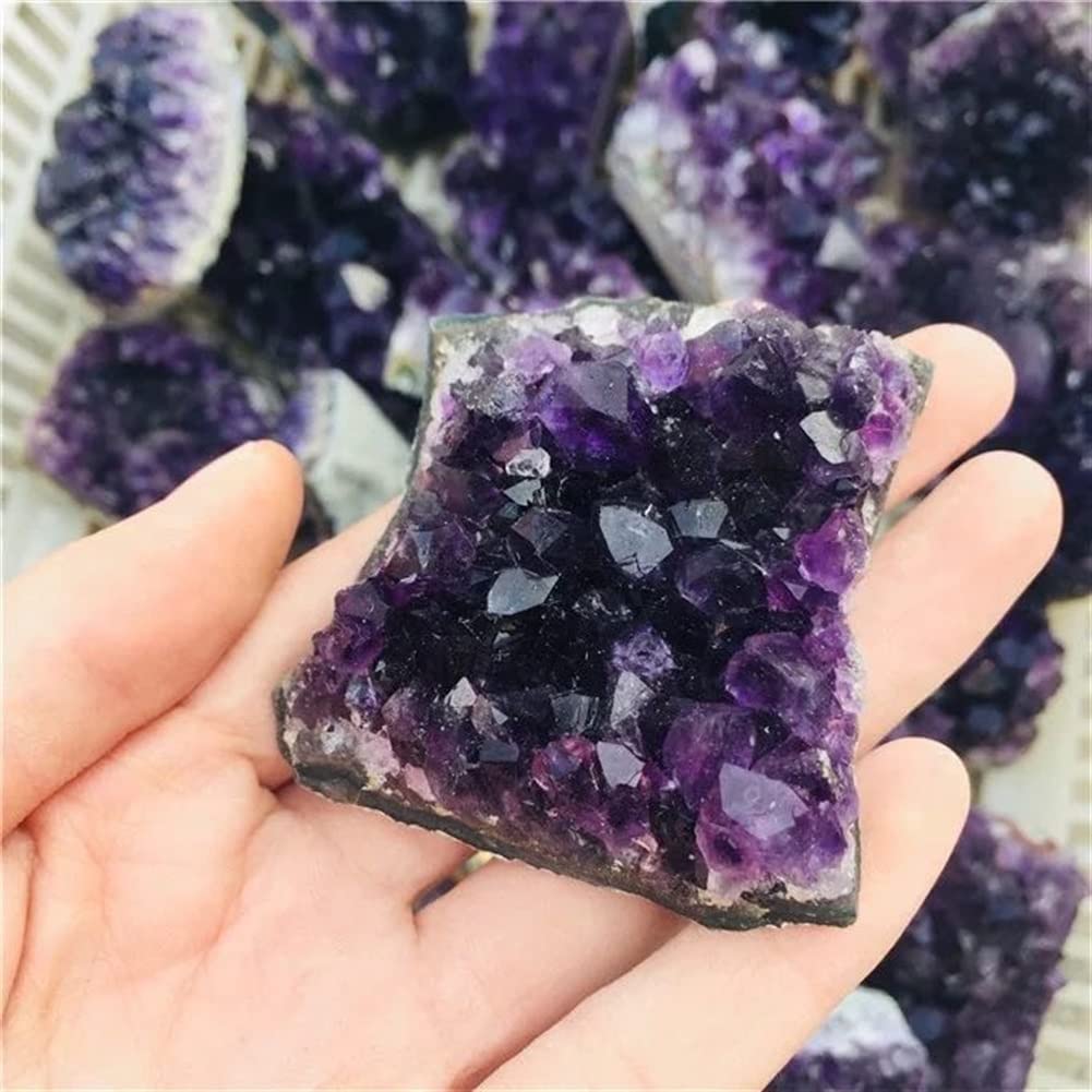 Lleno de Textura 1 Pieza 40g-55g púrpura Feng Shui Amatista Natural Cristal Cuarzo Drusy geoda racimo curación Piedra decoración Ornamento