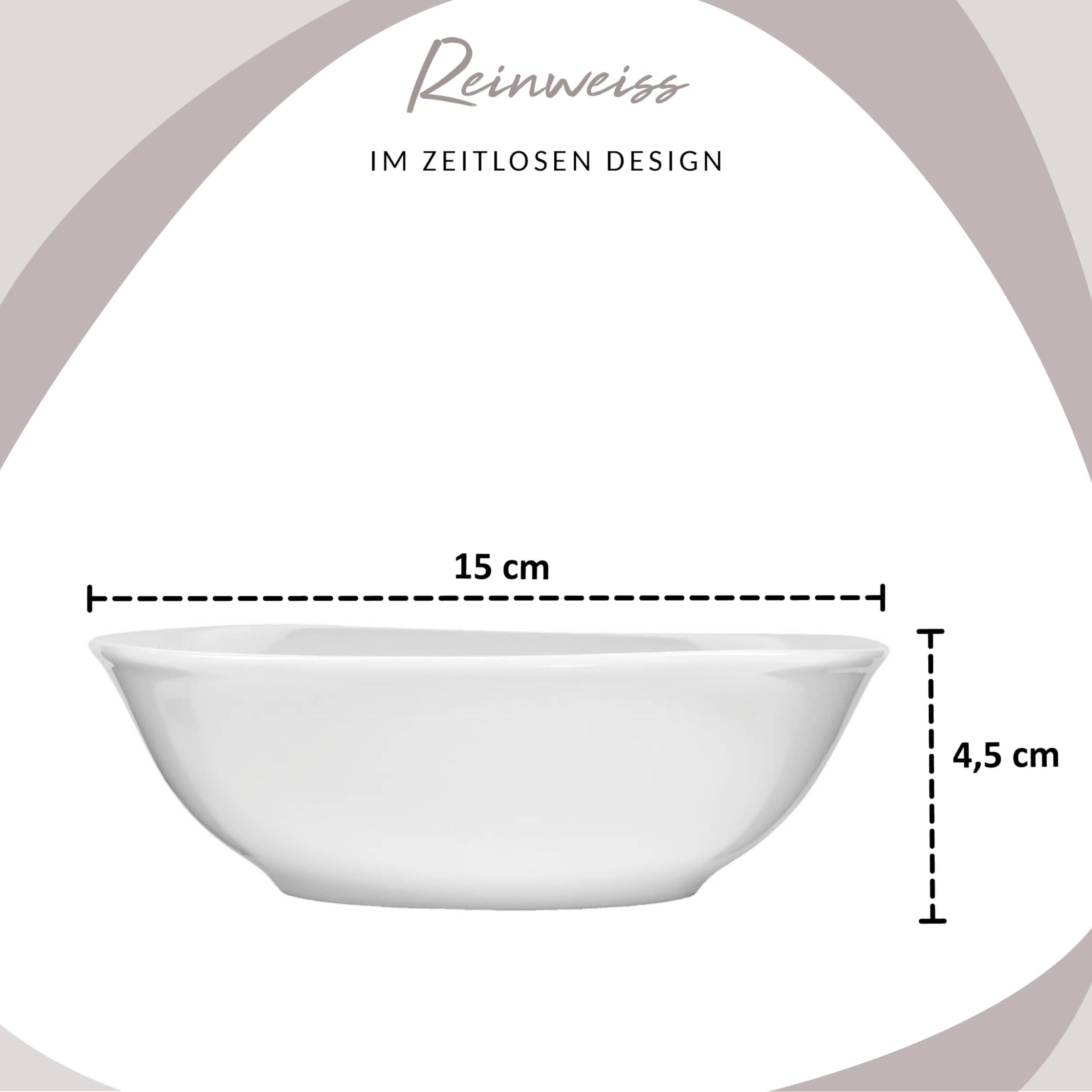 SÄNGER | Service de table Bilgola blanc, 24 pièces en porcelaine pour 6 personnes, set d'assiettes carrées, assiettes plates | Collection Premium
