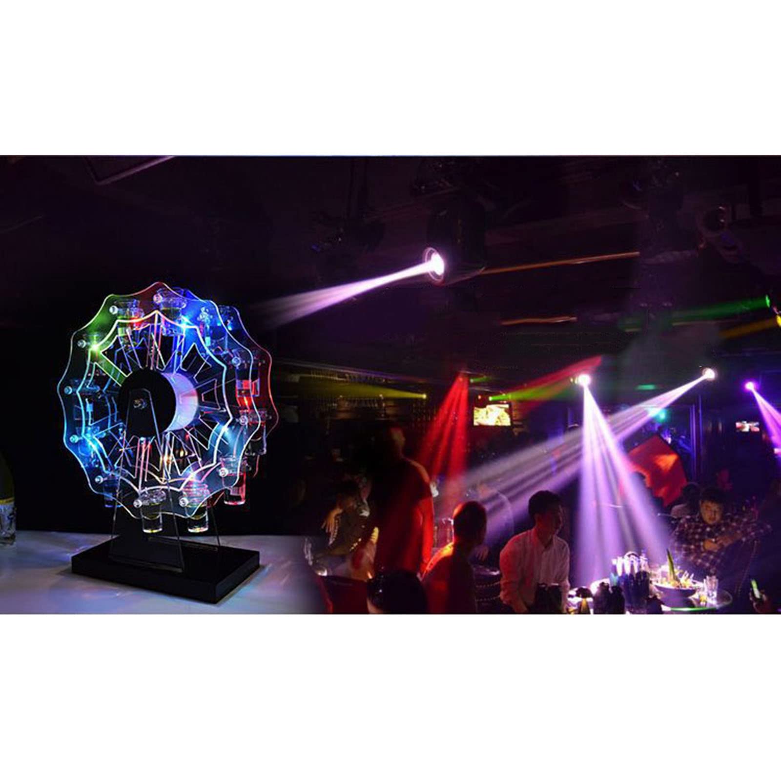 Estante de exhibición de Botellas de Licor LED Rueda de la Fortuna Soporte para Copa de cóctel 12 Equipo de Bar de Tazas Soporte de exhibición Club de Aves de Navidad Estante de Almacenamiento
