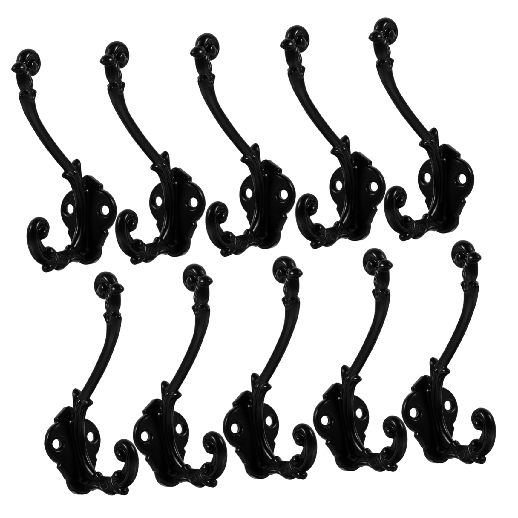 Crochets muraux noirs lot de 10 patères vêtements clés chapeaux maison