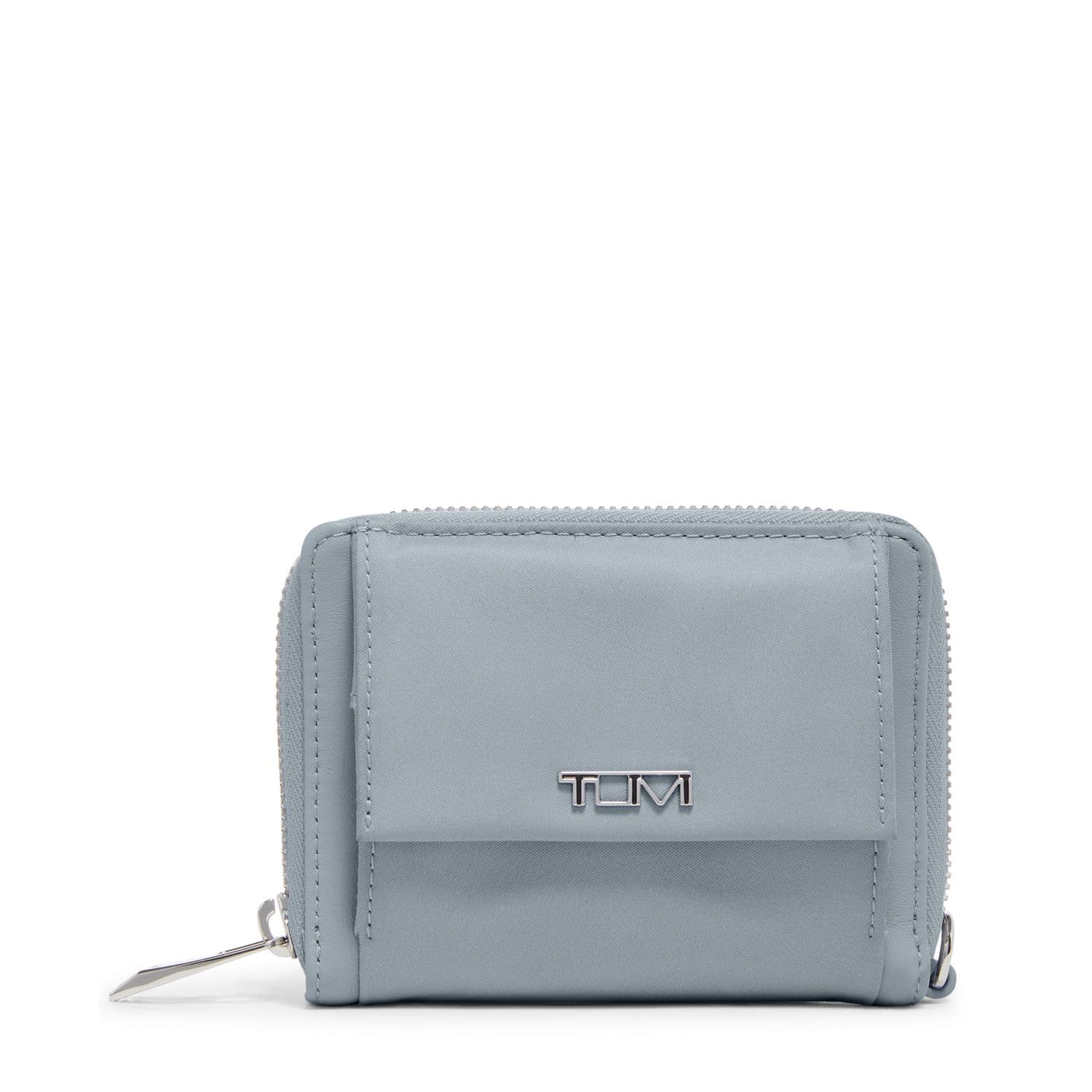 TUMI - Voyageur Tri-Fold Zip-Around - Aesthetic Women's Zipper Wallet with Cash/Card Holders - Travel Wallet - With Gift Box - Halogen Blue