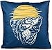 Puccybell Federa per cuscino con lupo e animali, stampa digitale, cuscino decorativo per cuscino 45 x 45 cm, KB005 (45 x 45 cm, motivo blu e giallo 6)
