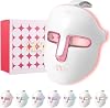 Cordless LED Fack Mask,Face Light Therapy Mask,7 LED Light Therapy Facial Mask for Skin Care,Red Light Therapy Mask for Acne Face Skin Treatment,Blackhead Remove,Anti Aging,Microdermabrasion