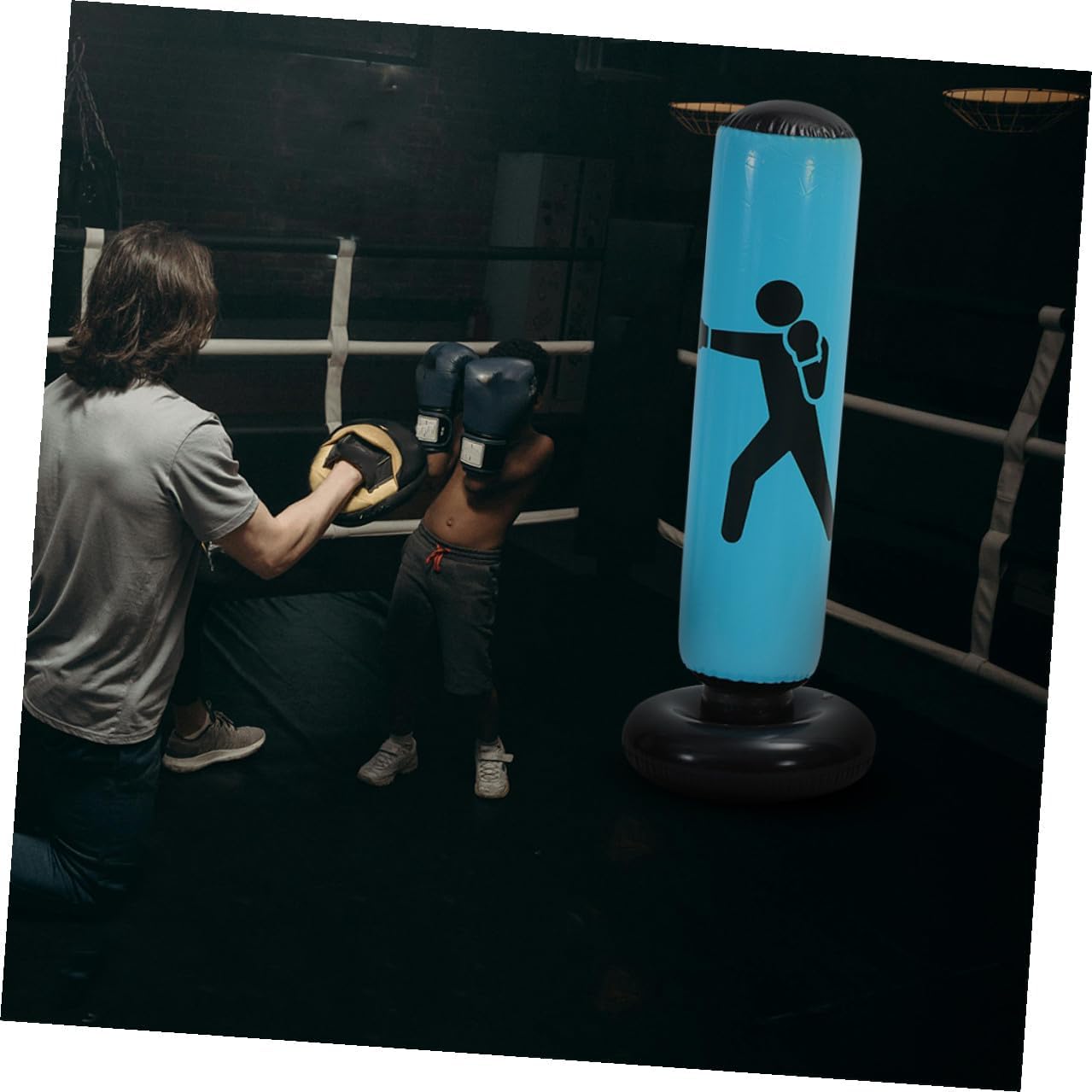 Balacoo Inflatable Standing Punching Bag Thickened Boxing Training Bag for Adults and Blue Exercise Boxing Equipment Stress Relief Target