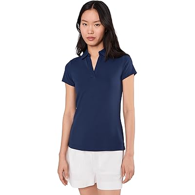 Lilly Pulitzer Frida Scallop Polo UPF 50 true navy