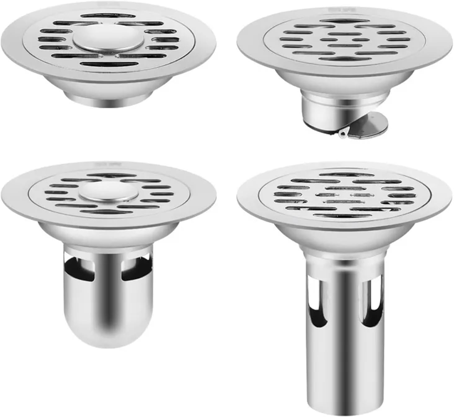 Stainless Steel Floor Drains Shower Anti-Odor Drainer Bathtub Ground Leakage Hair Catcher Kitchen Bathroom Hardware Accessories(10cm Single)