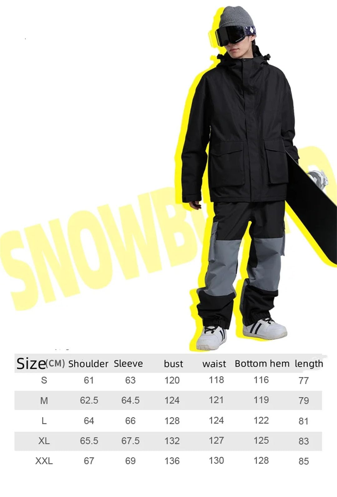 Damska kurtka narciarska pojedyncza deska kontrastujące łączenie luźne sporty outdoorowe profesjonalny płaszcz narciarski kolor 11 XXL, Kolor 11, XXL