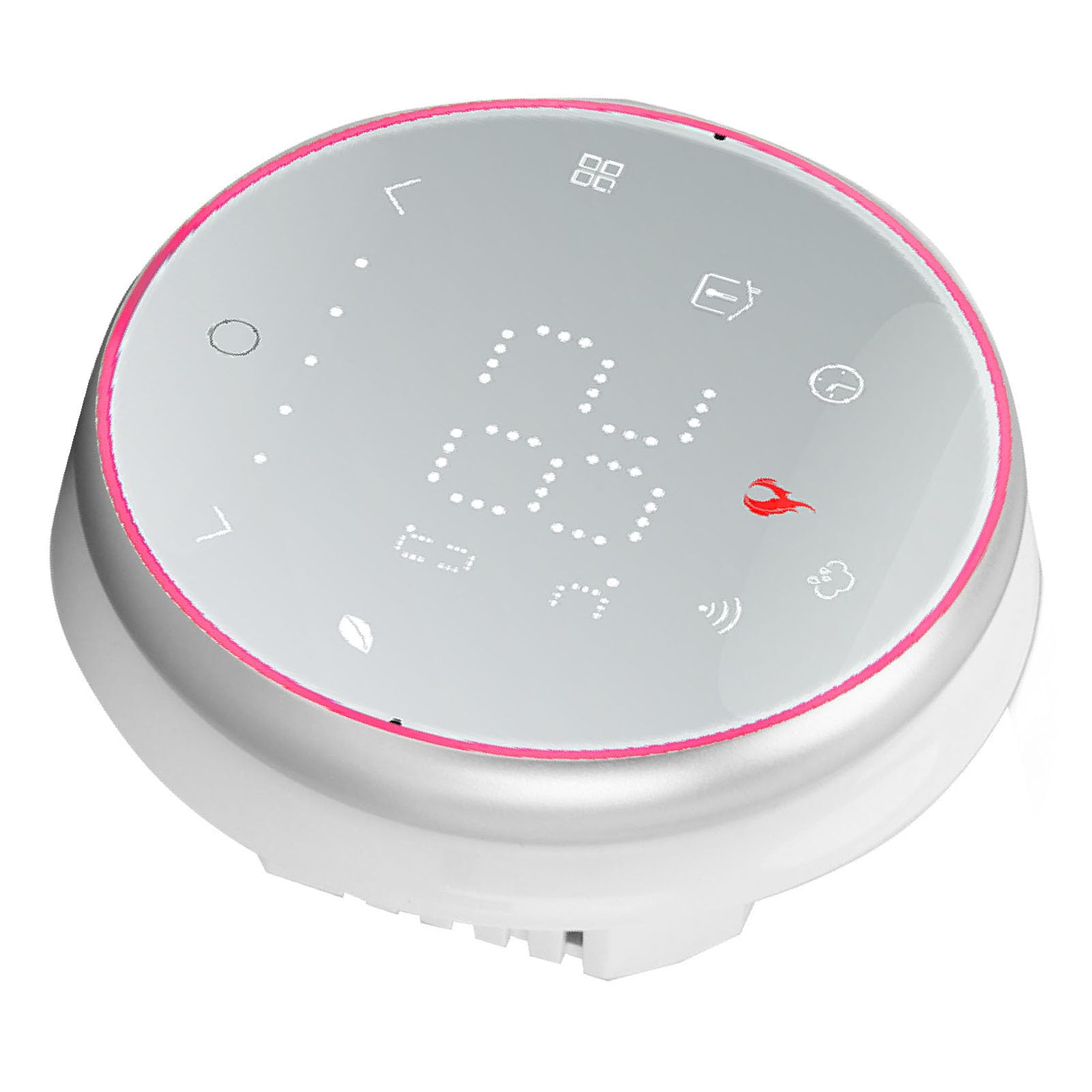Termostato Inteligente Inalámbrico Termostato WiFi Programable Preciso para Calefacción y Refrigeración del Hogar, Control por Voz, Diseño Delgado, Base Redonda de 85 Mm (Blanco)