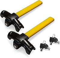 Vista 1 de ZONETECH Paquete de 2 candados para volante de automóvil, de alta calidad, resistente, resistente, antirrobo