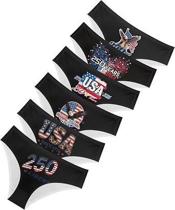 HUGS IDEA Women Ladies Triangle Panties Full Set of 6 Packs Bulk Underwear Briefs