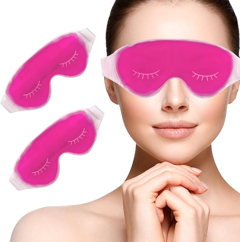 Máscara para os olhos reutilizável coldchill, cor Pink, pacote com 2