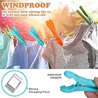 Vista 2 de 48 alfileres de ropa, pinzas de colores para sujetar con abrazadera, pasadores de plástico resistentes al aire libre, clips antideslizantes