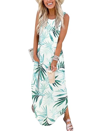 ANRABESS Women Summer Maxi Dress Beach Vacation Sundress Sleeveless Casual