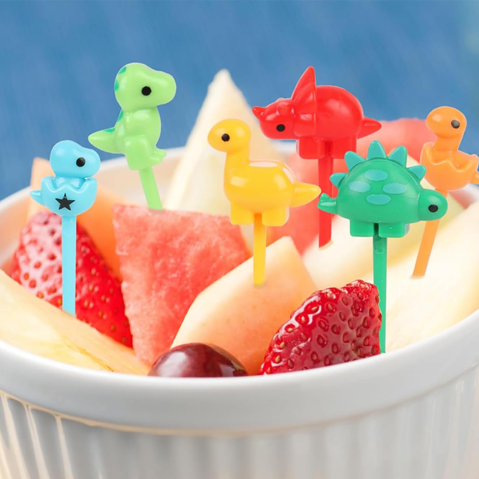 8pcs)Fourchette à fruits dinosaure, ferme d'animaux, Mini dessin animé