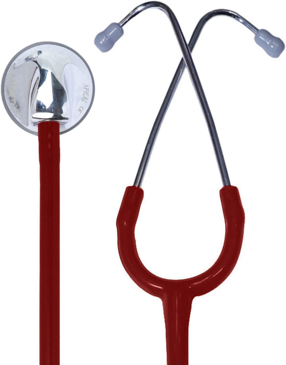 Pulse-Wave Apical Stethoscope Single Head Stethoscope Latex Free Stethoscope Cardio Stethoscope Single Tube Acoustic Professional's Deluxe Stethoscope With Latex free Metal Chest Piece (Burgundy)