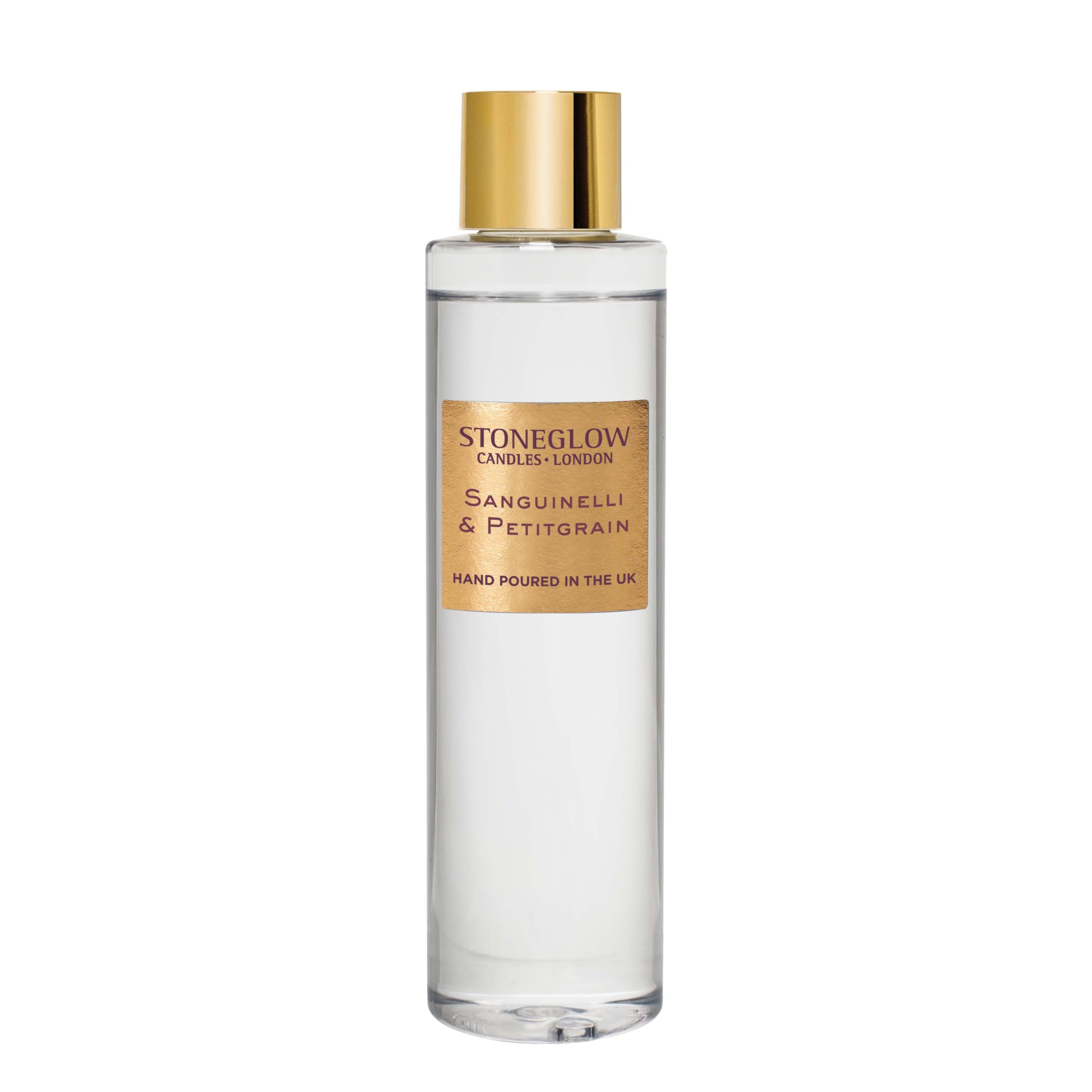 Stoneglow Luna Collection - Sanguinelli & Petitgrain 210ml Scented Reed Diffuser Refill - Berry & Gold