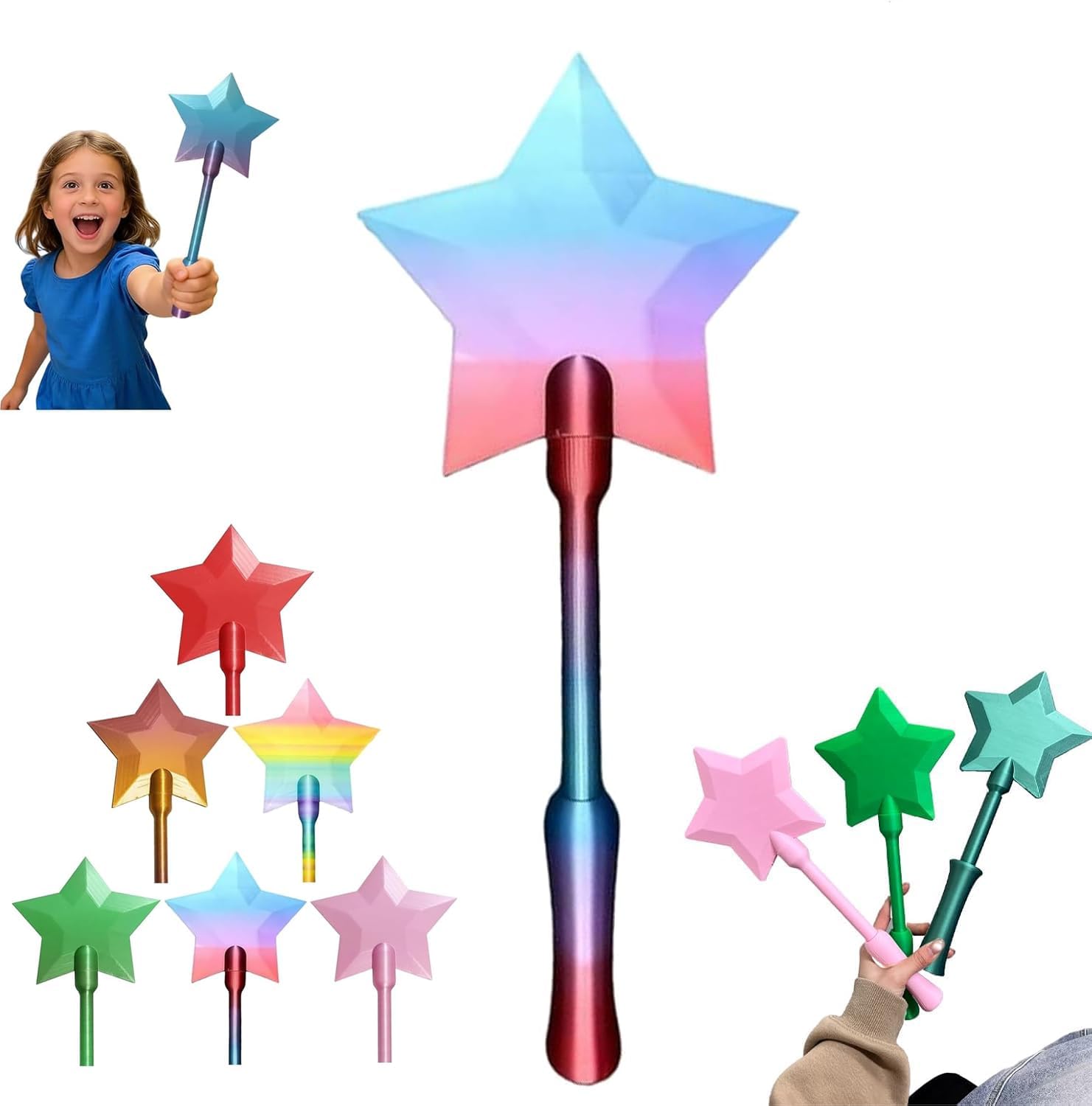 3D Printed Credit Card Wand Tap to Pay, Magic Wand Contactless Payment Card Holder, Digital Payment Star Wands for Easy Checkout (#B)