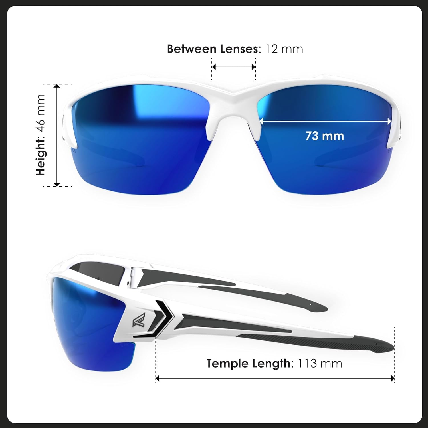 EDGE Khor G2 Z87 Safety Glasses for Men: Shatter Resistant Mens Sunglasses Polarized, Anti-Slip Flexible Frames, Nylon Lens Polarized Safety Glasses