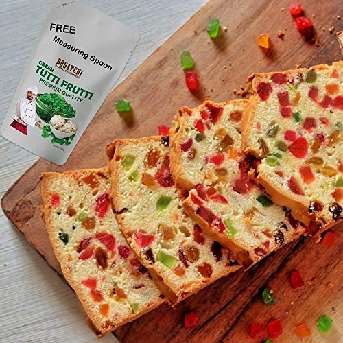 Image of BOGATCHI Green Tutti Frutti for Decorations, Sprinkles for Cakes and Ice-Creams, Green Tutti Frutti, Delicious and Tasty, 200g with Free Measuring Spoon