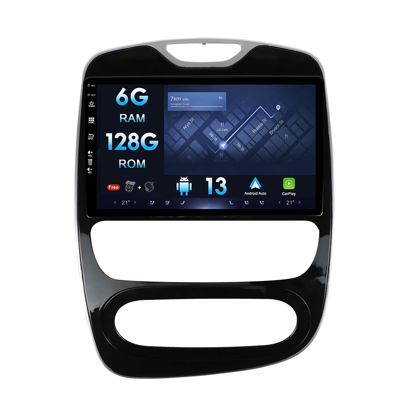 10" Android 12 Car Radio Stereo For Renault Clio 4 ZOE 2016-2019 GPS 2 DIN Free Camera DSP Support DAB/Steering Wheel Control/WiFi/Bluetooth/Mirrorlink/RDS/USB (6G+128G)