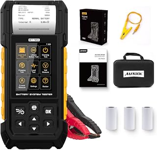 AUTOOL Batterietester kfz mit Drucker, BT960 12V 24V Autobatterie Tester, 30–2000 CCA Lasttester Batterie-/Anlass-/Ladesystemtest, Lead-acid Lithium Autobatterie Analysator für PKW-LKW ATV Auto Boote
