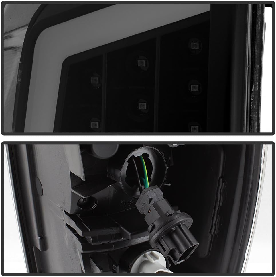 ACANII - For 2016-2023 Toyota Tacoma Full LED Light Tube Black Smoked Tail Lights Brake Lamps Driver & Passenger Side