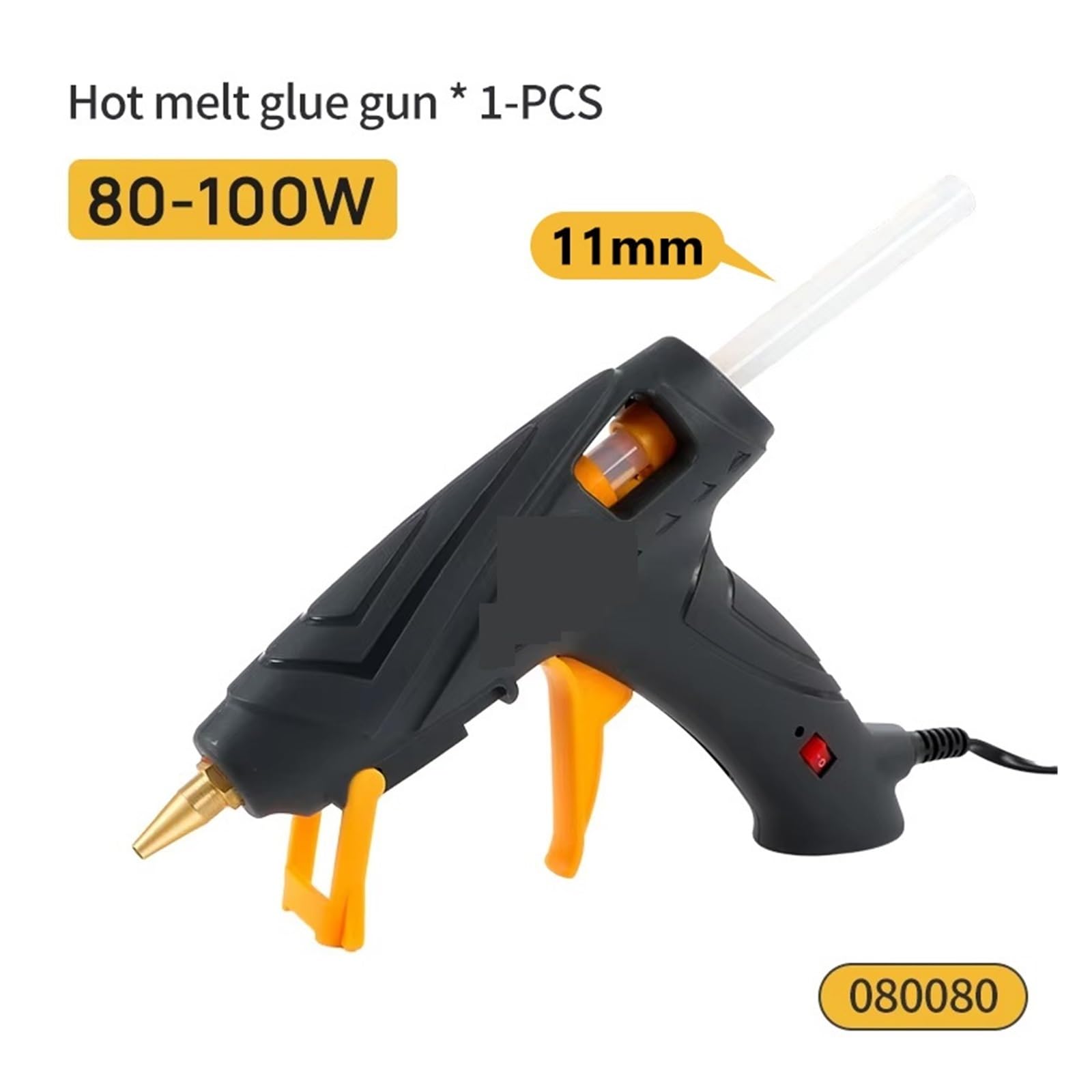 Pistola de Pegamento Caliente, Pistola de silicona caliente de 20/80 W for derretir pegamento con varillas de 7/11 mm, minipistolas industriales, termo for el hogar, for manualidades.(80w)