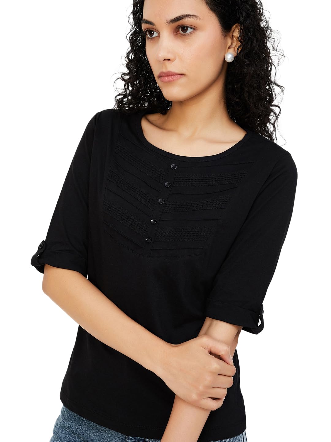 Women's Cotton Solid Regular Fit T-Shirt