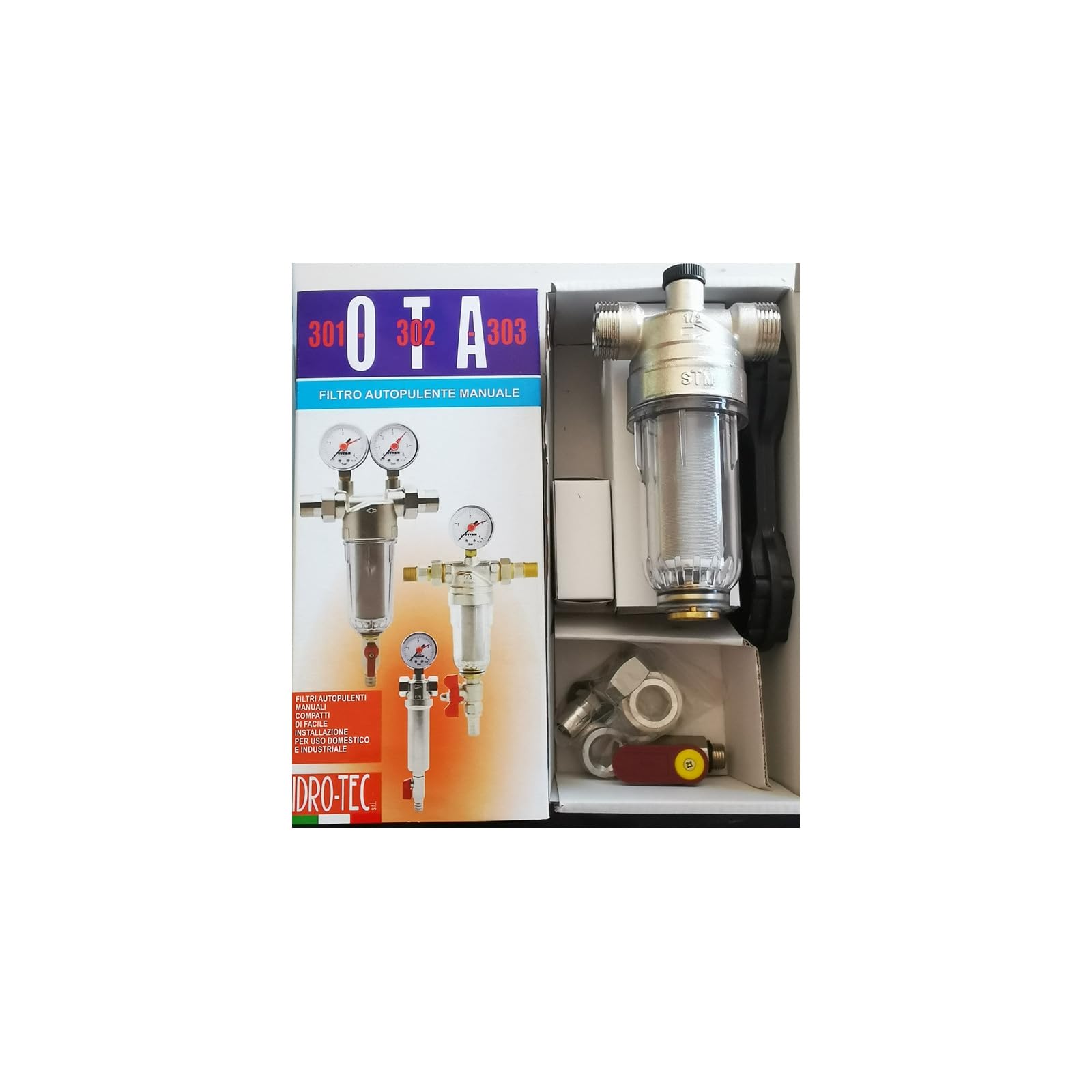 Idro – Tec OTA 302 – Filtro autolimpiante manual para agua 1/2-3/4