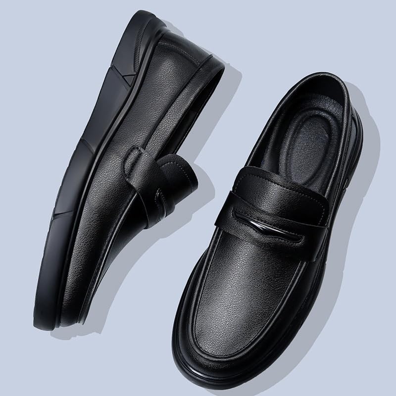 Men's Leather Derby Dress Shoes Comfortable Casual Business Office Slip-On Loafers Sole Loafers2