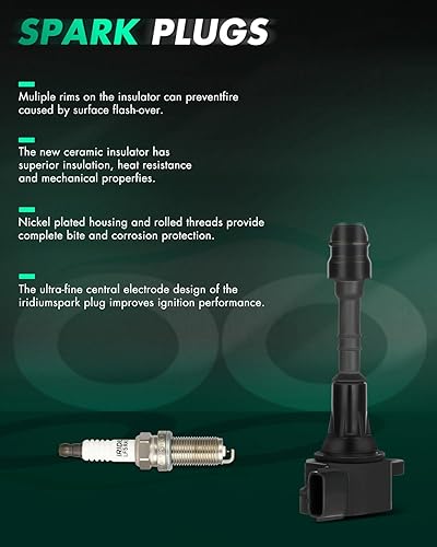 Miniatura 6 de SCITOO Bobinas de encendido Paquete de bobinas de iridio bujías para Nissan 2002-2012 para Nissan para Infiniti para Maxima para Murano para