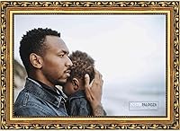 Vista 3 de Poster Palooza Marco de fotos de madera tradicional dorado de 19 x 24 pulgadas con plexiglás acrílico UV, respaldo de tablero de espuma y accesorios