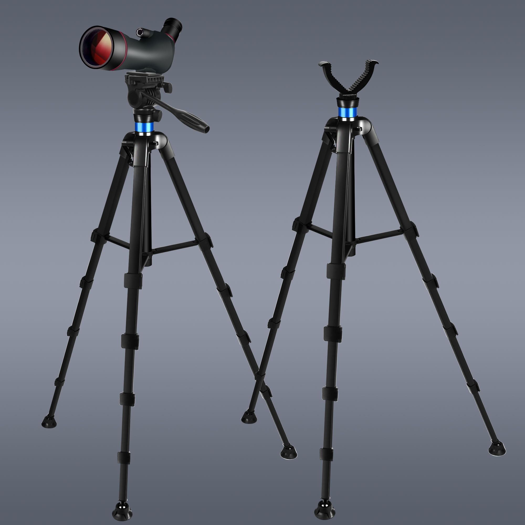 Treppiede per Binocolo, 184 cm Alluminio Treppiede Telescopio, Compatibile con Fotocamera, Telescopio Astronomico, caccia, Supporto Stabile per Osservazione e Fotografia (Carico 10 kg)