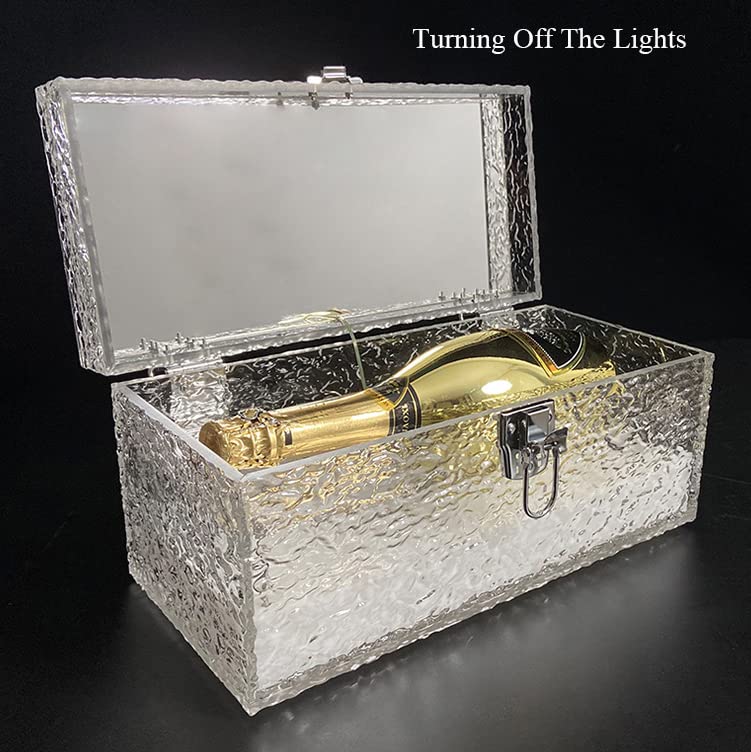 LoJax Scatola Portabottiglie per Liquore a LED, Ripiano per Bottiglie da Bar Illuminato Giallo, Espositore per Bottiglie di Champagne per Hotel/Discoteca/Festa Privata per Presentatori di Bottiglie