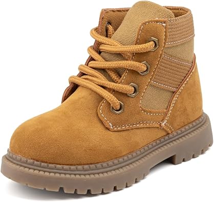 KIDSUN Toddler Boys Girls Boots Kids Work Boots Winter Snow Boots Lace Up Hiking Outdoor Boots Toddler/little Kid