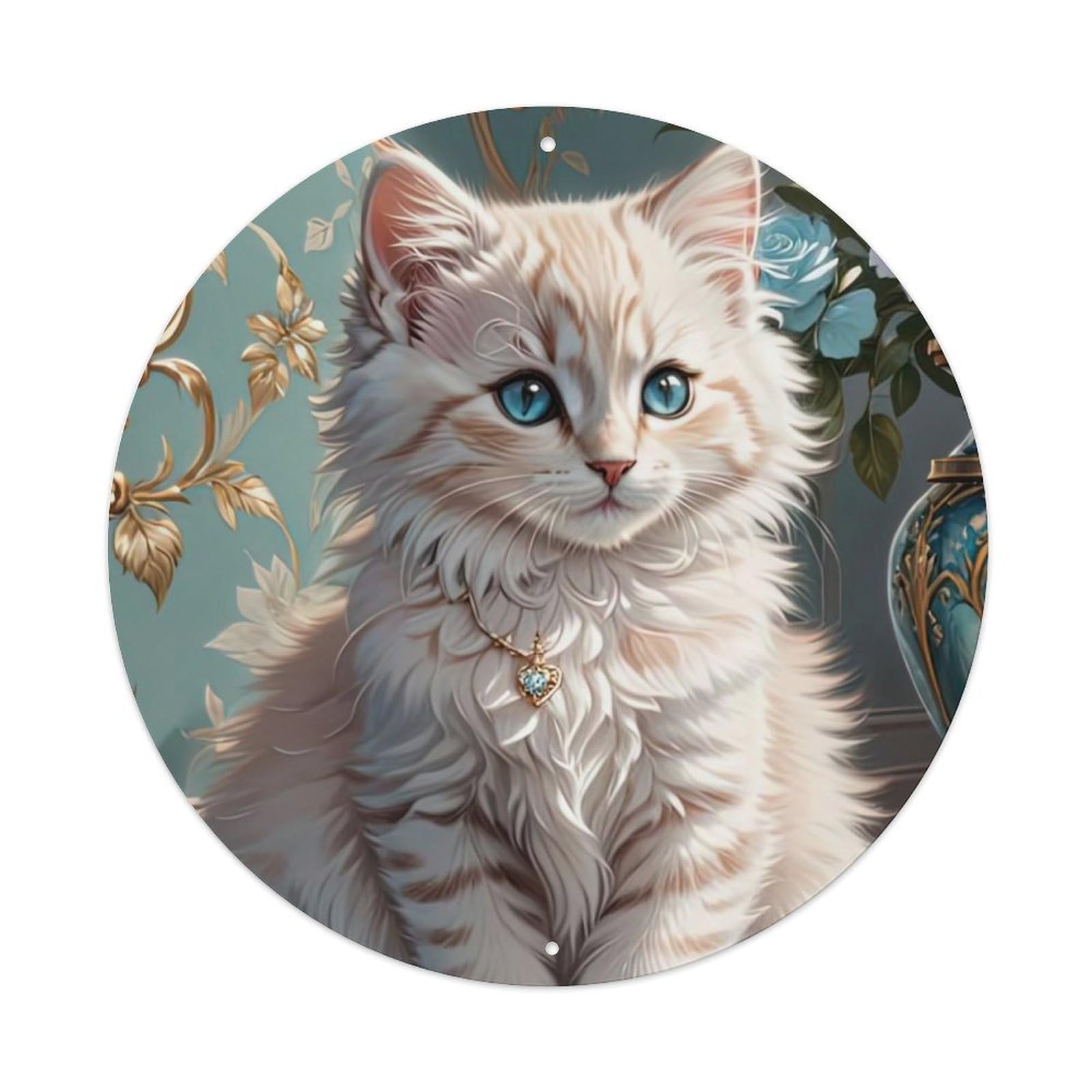 Animal Artwork Cute Kitten Metal Tin Sign