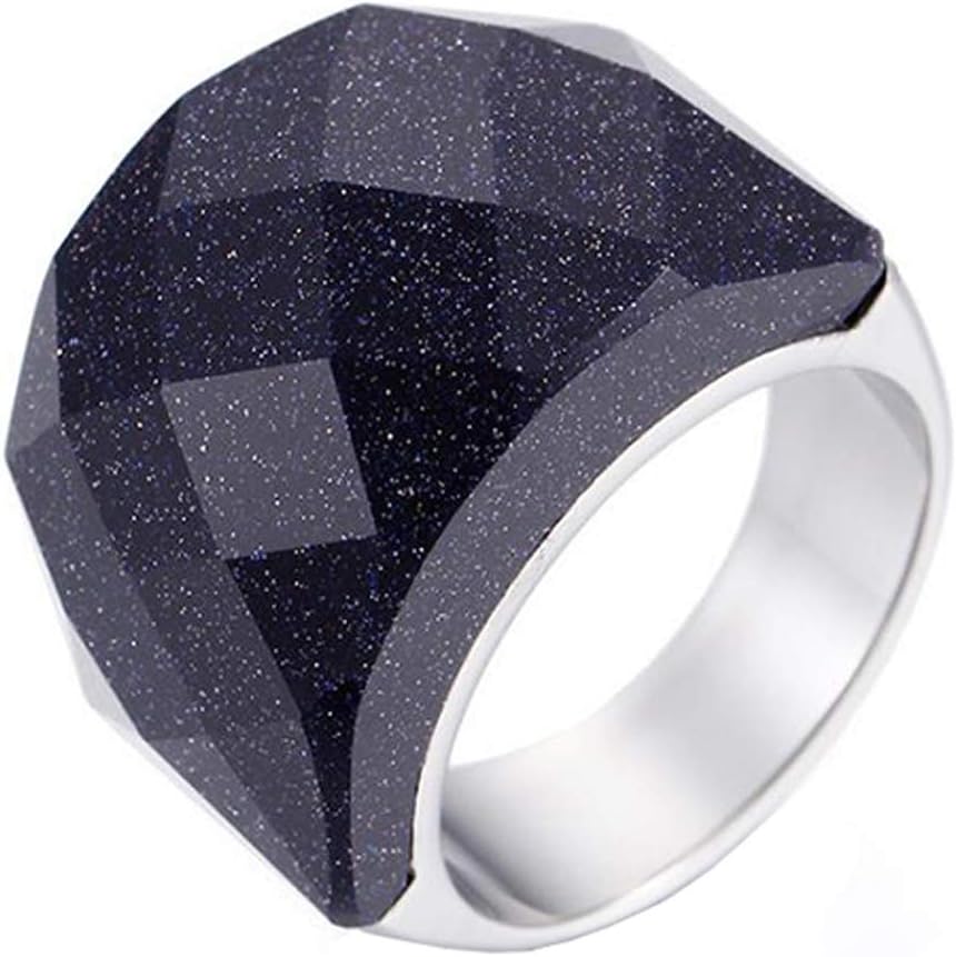 HIJONES Men Women Stainless Steel Cubic Zirconia Royal Crystal Rings Wrap Band Cocktail Style