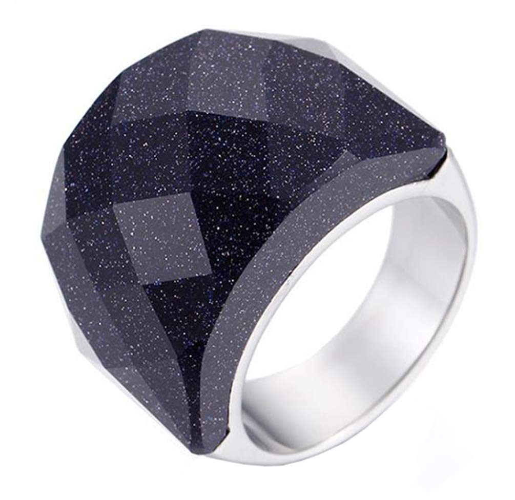 HIJONES Men Women Stainless Steel Cubic Zirconia Royal Crystal Rings Wrap Band Cocktail Style