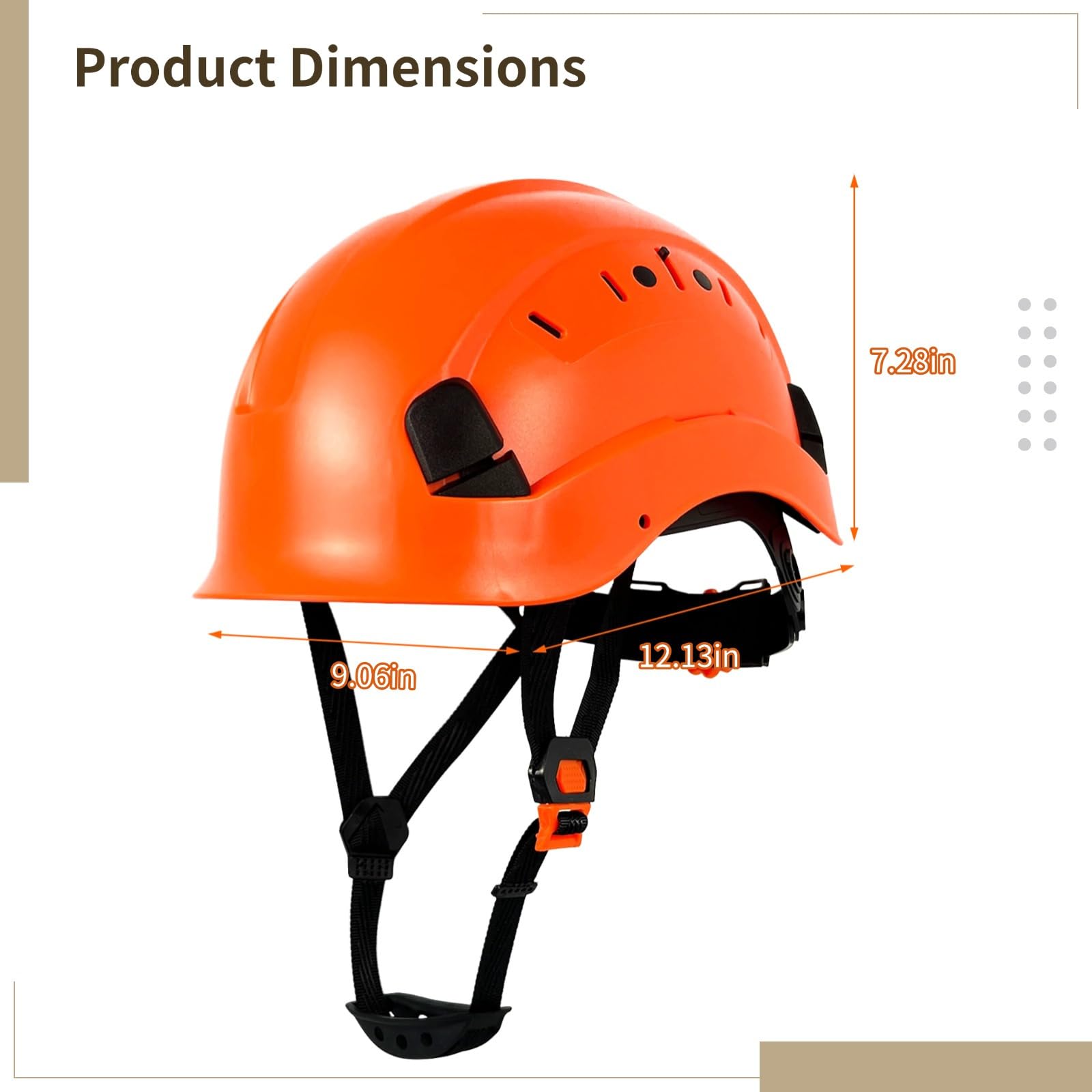 Casco di sicurezza certificato CE con sottogola, costruzione addominale, protezione testa regolabile per lavoro, attrezzatura ad alta quota, arancione