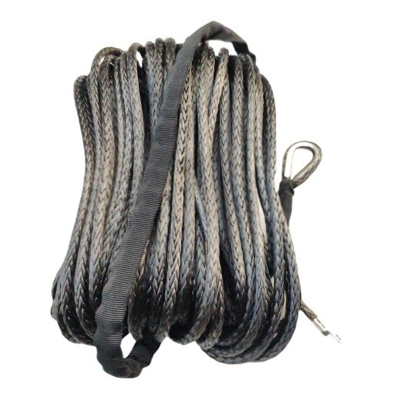Syntetyczna lina wyciągarki 6 mm x 30 m z osłoną ochronną do akcesoriów do holowania ciężarówek Niska waga i większa odporność na ścieranie(Black,6mmx40m)