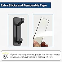 Vista 5 de pickpiff Ganchos de pared para abrigo y toalla: 13LB fuerte adhesivo para colgar puerta, color negro, paquete de 6