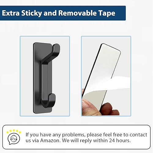 Miniatura 5 de pickpiff Paquete de 6 ganchos autoadhesivos para toallas, abrigos, batas, llaves, gancho extra adhesivo de acero inoxidable para puerta, baño,