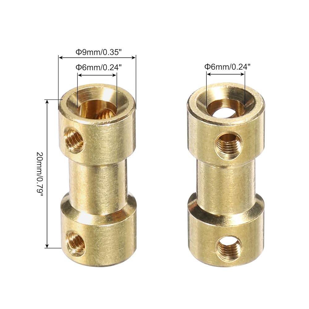 Amazon.co.jp: uxcell 4個セット 6mmから6mmの真鍮シャフト