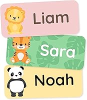Vista 16 de Etiquetas de nombre personalizadas para niños (60) – Adhesivos personalizados impermeables y duraderos para ropa, guardería, oficina y suministros