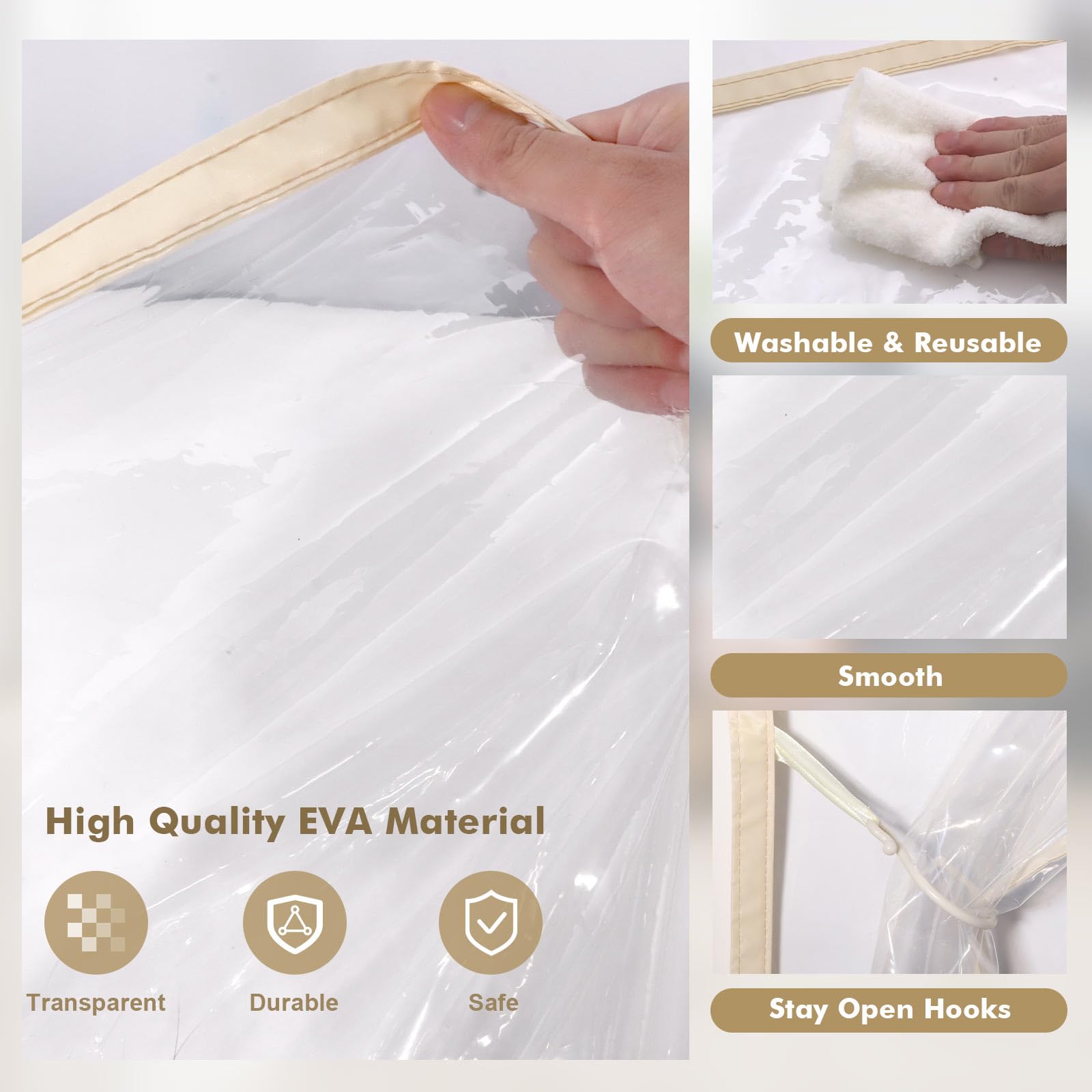 MLEJU Dust Barrier Magnetic Plastic Cover Door Kit for Construction Dust Protection During Kitchen, Bathroom and Hallway Remodel, Fit Doorway Size Max 3'W x 7.5'H