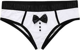 Mens Waiter Costume Lingerie Tuxedo Bow Tie Briefs Novelty Panties Underwear